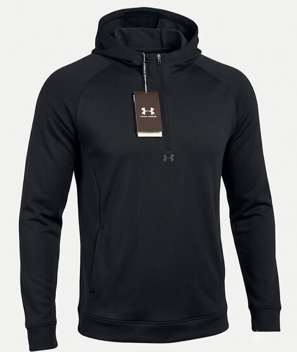 New Under Armour Men's Black Long Sleeve Performance Hoodie - Size XL